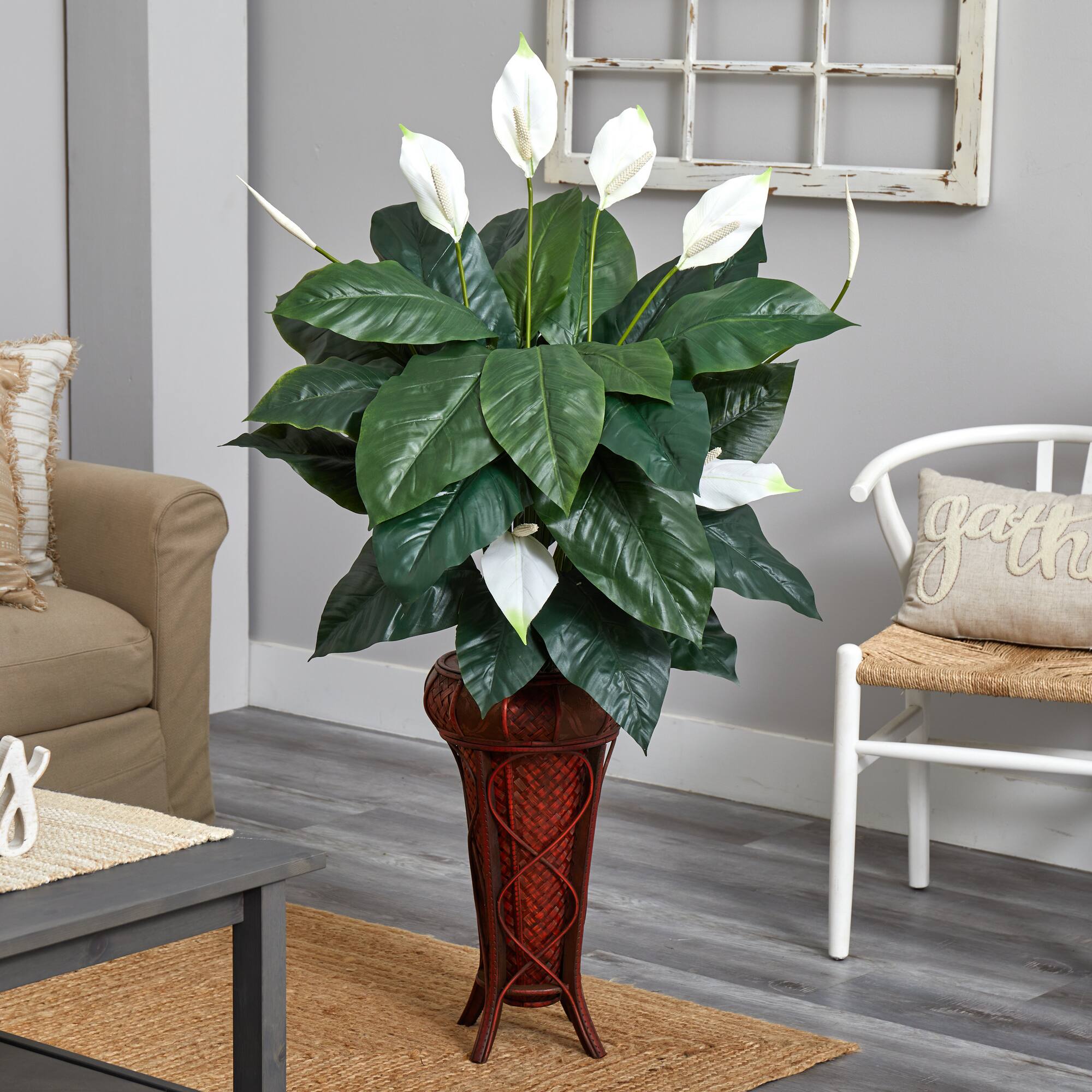 4.75ft. Peace Lily Plant in Stand
